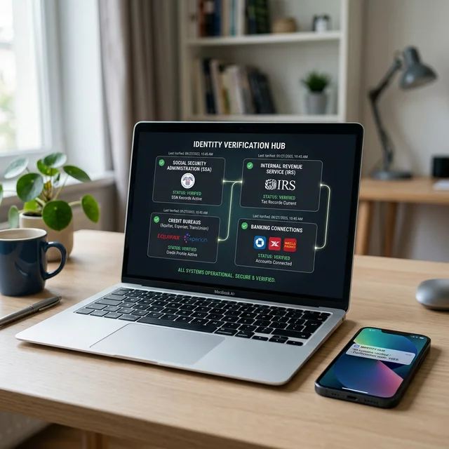 Stop juggling separate logins for SSA, three credit bureaus, the IRS, and your bank - Slide 1